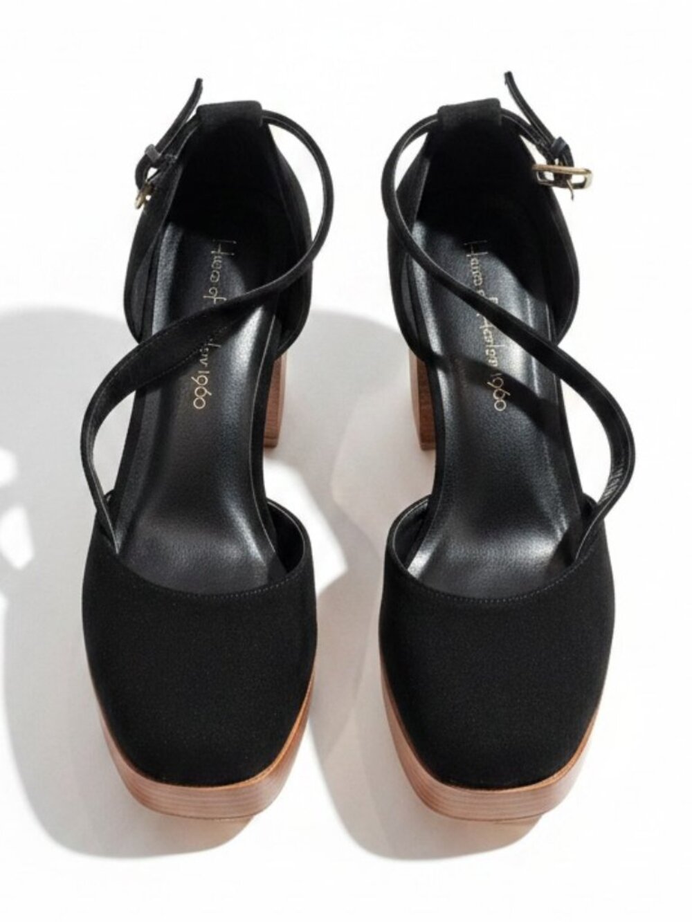 House of Harlow 1960 "Tanner" Mary Jane Black Suede Platform Heels (9.5)